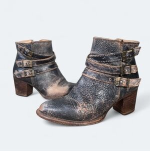 Bed Stu Cobbler Series Women's Ankle Boots Size 6.5 Distressed Leather Boho